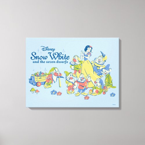 Snow White and the Seven Dwarfs taking a Break Canvas Print