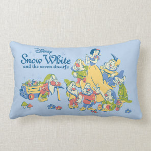 Snow White and the Seven Dwarfs taking a Break Lumbar Pillow