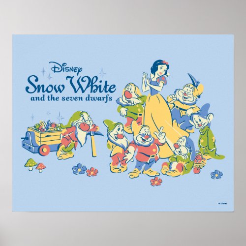 Snow White and the Seven Dwarfs taking a Break Poster