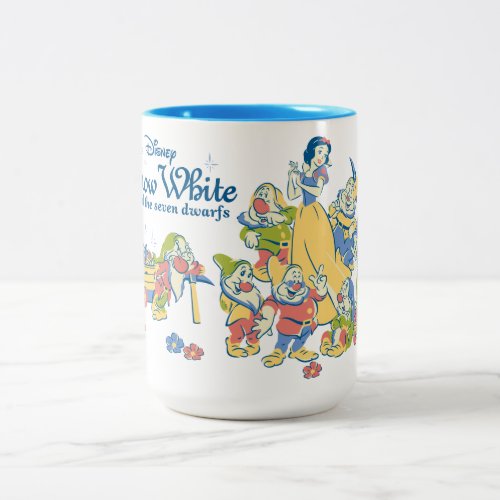 Snow White and the Seven Dwarfs taking a Break Two_Tone Coffee Mug