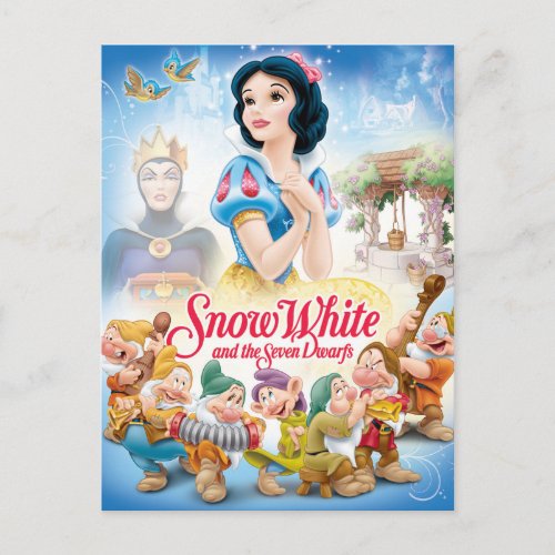 Snow White and the Seven Dwarfs with Evil Queen Postcard