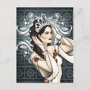 Snow White Beauty Queen With Tiara Postcard by frogsandboxes at Zazzle