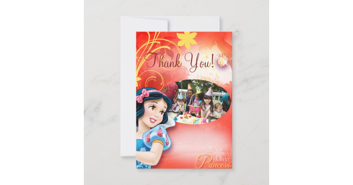 Snow White Birthday Thank You Cards | Zazzle