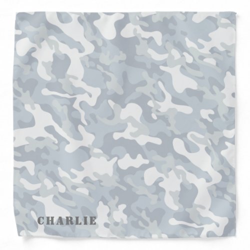 Snow white camouflage custom name bandana
