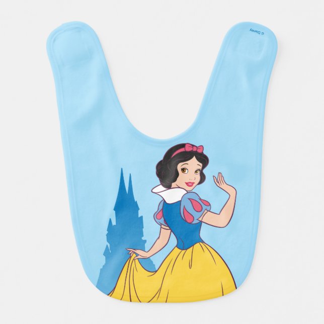 Snow White & Castle Graphic Baby Bib (Front)