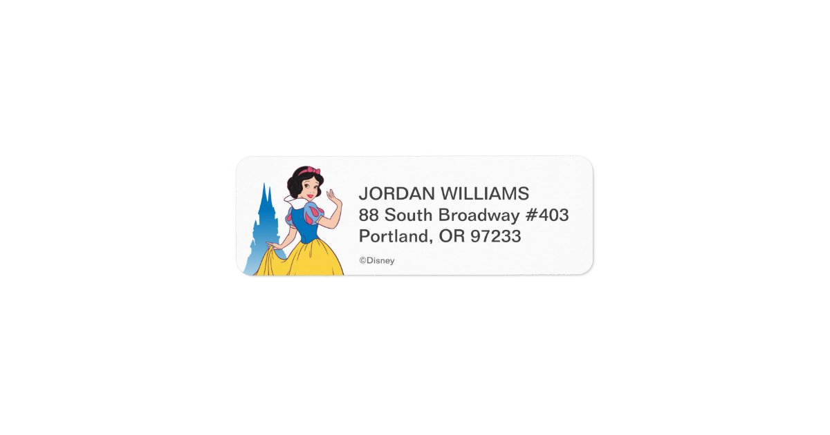 Snow White & Castle Graphic Label | Zazzle