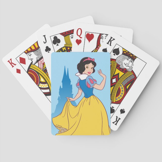 Snow White & Castle Graphic Playing Cards (Back)