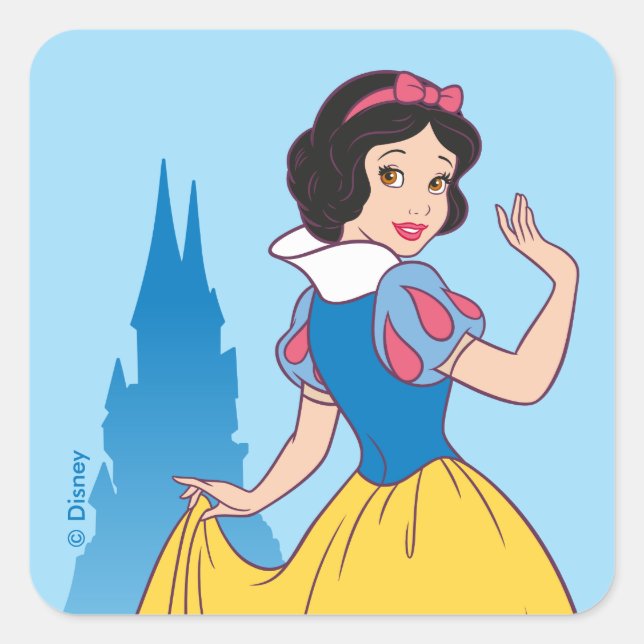 Snow White & Castle Graphic Square Sticker (Front)