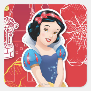Snow White - Cheerful and Caring Square Sticker