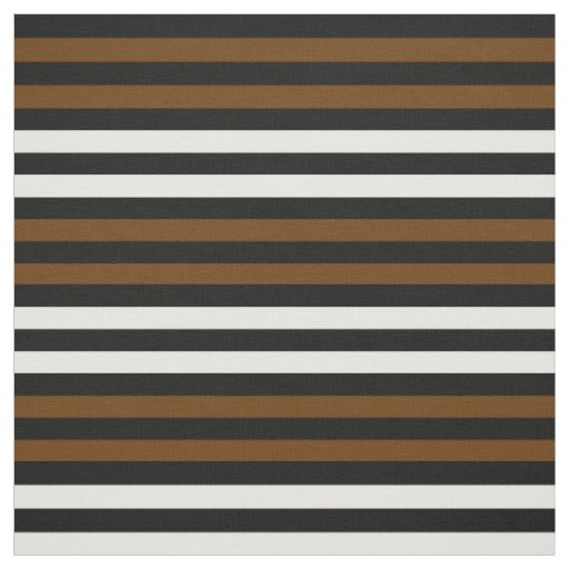 Snow white, Coco brown, midnight black stipe Fabric