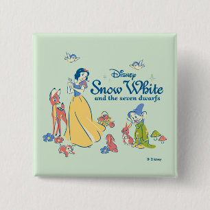 Snow White & Dopey with Friends Button