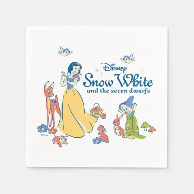 Snow White & Dopey with Friends Napkins (Front)