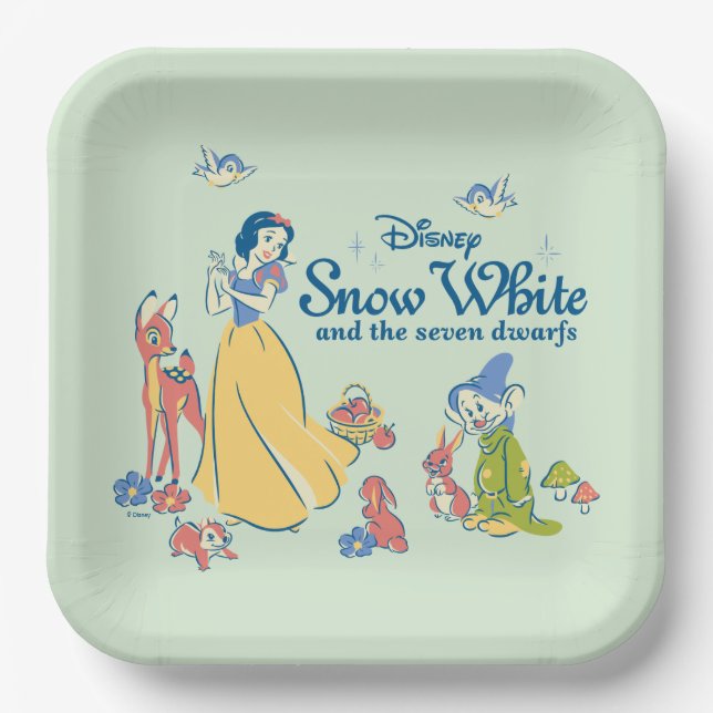 Snow White & Dopey with Friends Paper Plates (Front)