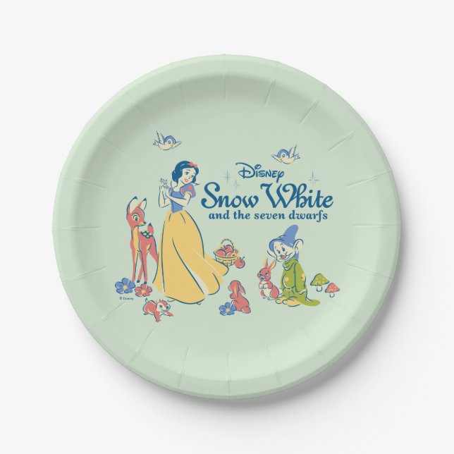 Snow White & Dopey with Friends Paper Plates (Front)