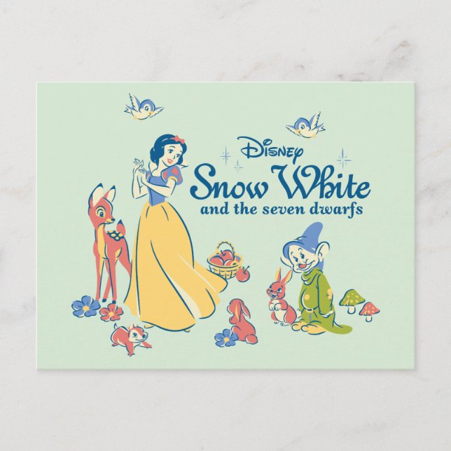 Snow White & Dopey with Friends Postcard (Front)