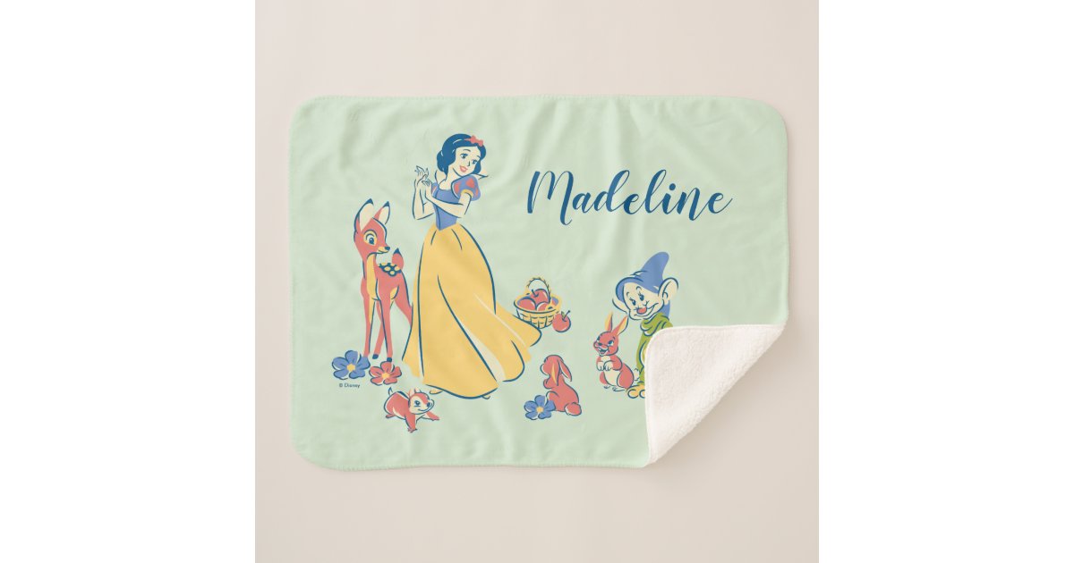 Snow White And Dopey With Friends Sherpa Blanket Zazzle 