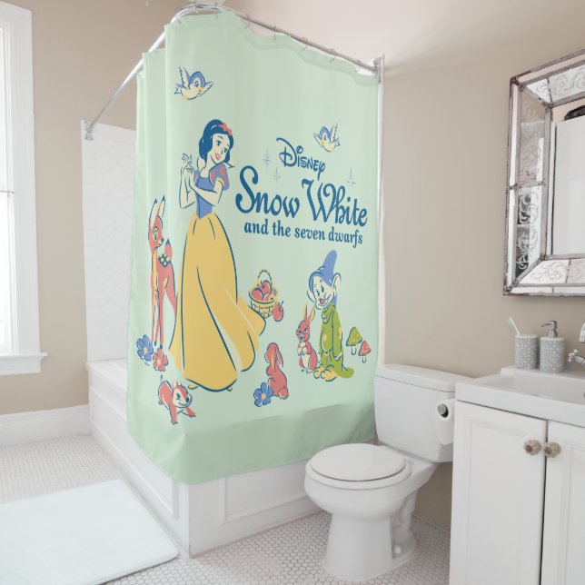 Snow White & Dopey with Friends Shower Curtain (In Situ)