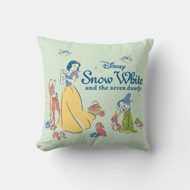 Snow White & Dopey with Friends Throw Pillow (Front)