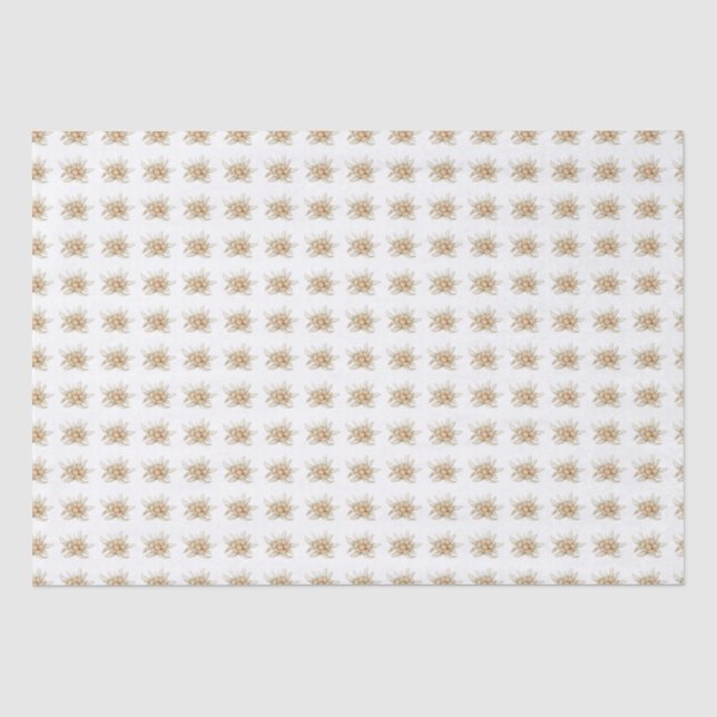 Snow White Edelweiss Holiday Christmas Tissue Paper (Front)