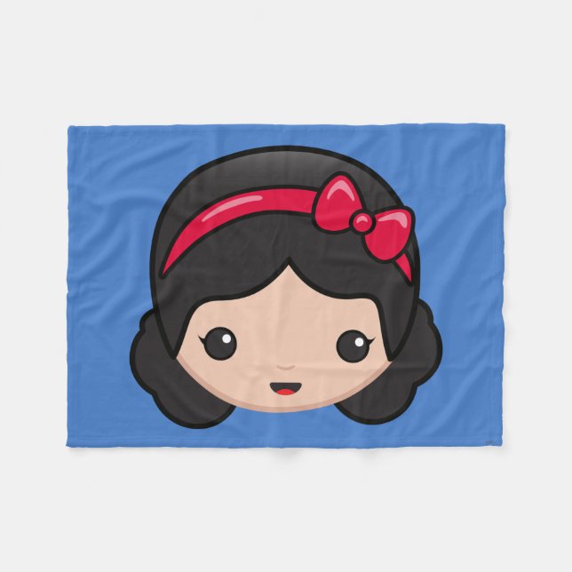 Snow White Emoji Fleece Blanket (Front (Horizontal))