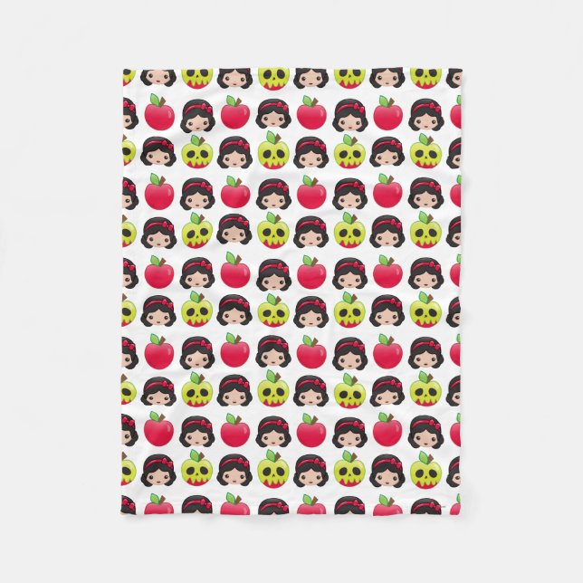 Snow White Emoji Land Pattern Fleece Blanket (Front)