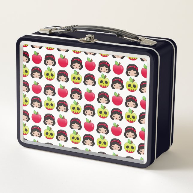 Snow White Emoji Land Pattern Metal Lunch Box (Front)