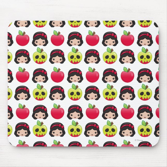 Snow White Emoji Land Pattern Mouse Pad (Front)
