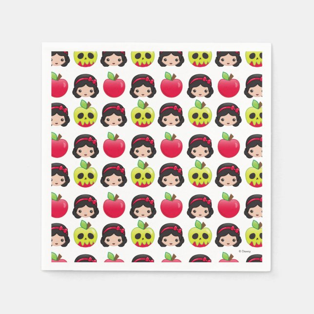 Snow White Emoji Land Pattern Napkins (Front)