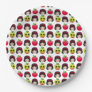 Snow White Emoji Land Pattern Paper Plates