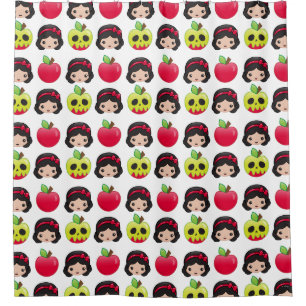 Snow White Emoji Land Pattern Shower Curtain