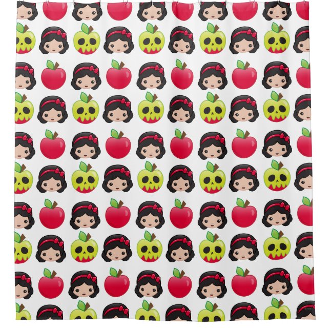 Snow White Emoji Land Pattern Shower Curtain (Front)