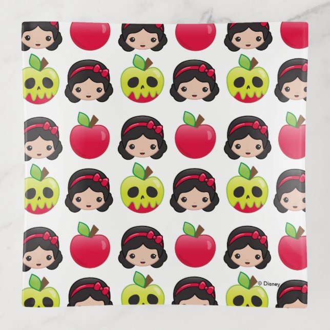 Snow White Emoji Land Pattern Trinket Tray (Front)