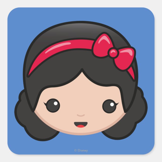 Snow White Emoji Square Sticker (Front)
