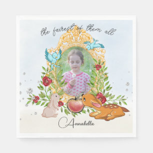 Snow White Fairy Tale Magic Mirror Custom Photo Napkins