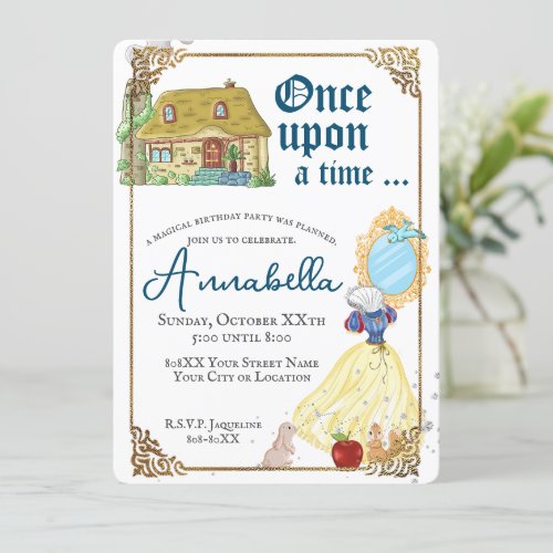 Snow White Fairy Tale Once Upon a Time Invitation