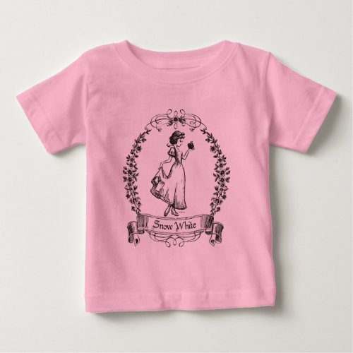 Snow White  Holding Apple _ Elegant Sketch Baby T_Shirt