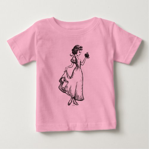 Snow White  Holding Apple _ Elegant Sketch Baby T_Shirt