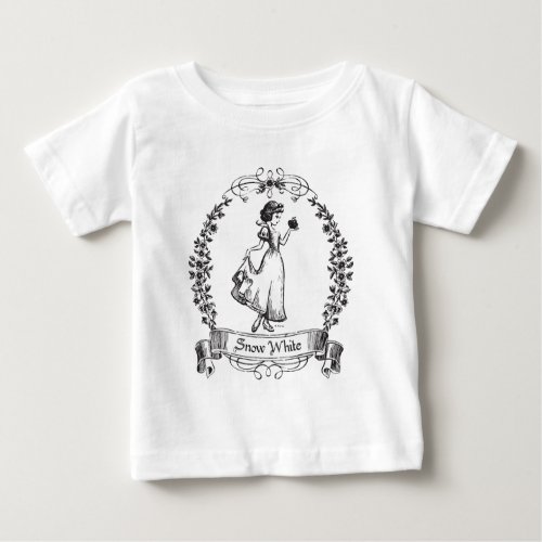 Snow White  Holding Apple _ Elegant Sketch Baby T_Shirt