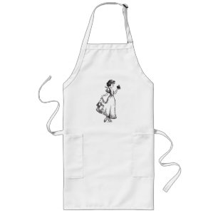 Snow White Holding Apple - Elegant Sketch Long Apron