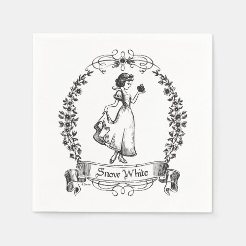 Snow White | Holding Apple - Elegant Sketch Napkins