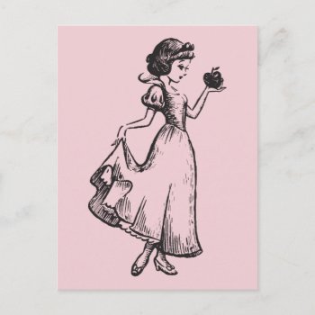 Snow White | Holding Apple - Elegant Sketch Postcard by DisneyPrincess at Zazzle