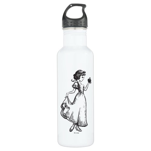 Snow White  Holding Apple _ Elegant Sketch Stainless Steel Water Bottle