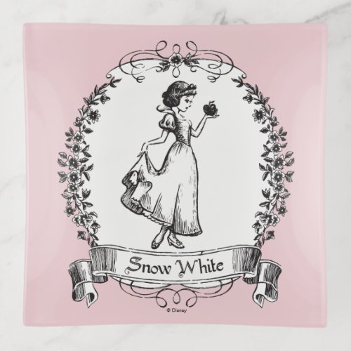 Snow White  Holding Apple _ Elegant Sketch Trinket Tray