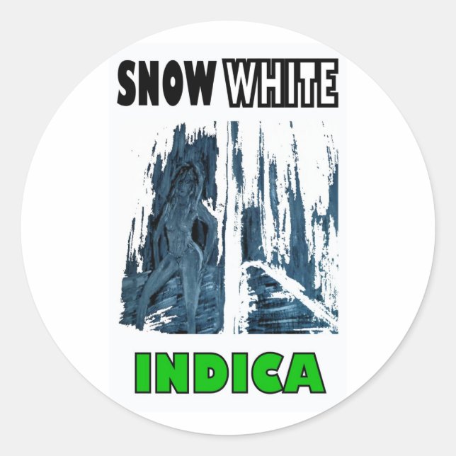 SNOW WHITE INDICA CLASSIC ROUND STICKER (Front)