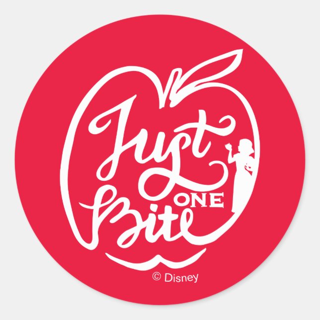 Snow White | Just One Bite - White Classic Round Sticker (Front)