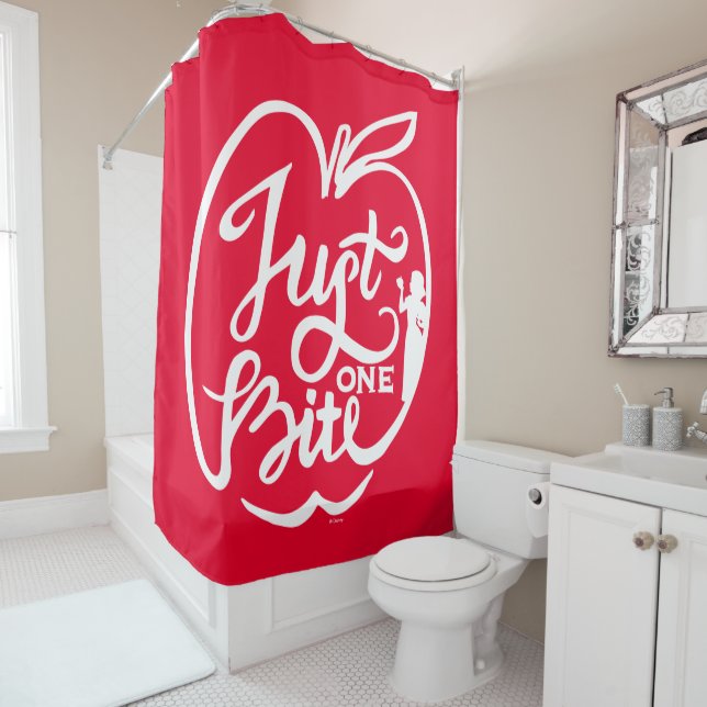 Snow White | Just One Bite - White Shower Curtain (In Situ)