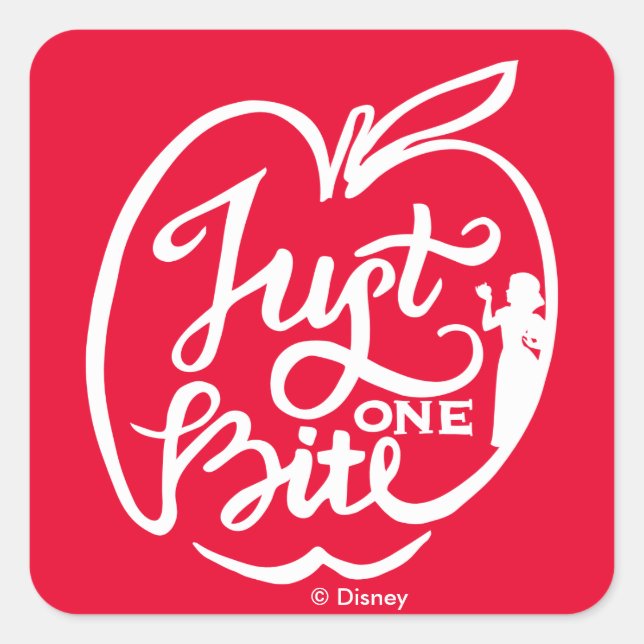 Snow White | Just One Bite - White Square Sticker (Front)