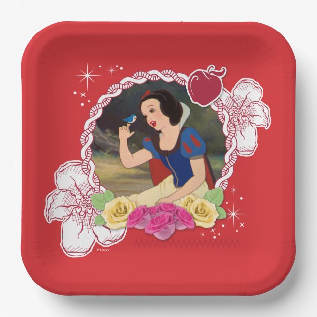 Snow White - Kind to all Big and Small Paper Plates (Front)