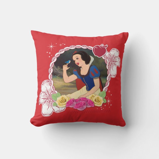 Snow White - Kind to all Big and Small Throw Pillow (Front)