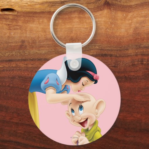 Snow White Kissing Dopey On The Head Keychain Zazzle 
